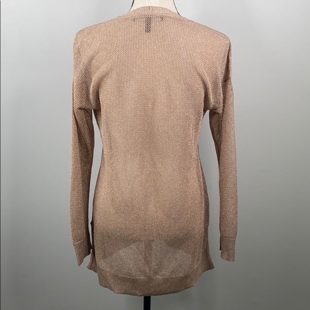 White House Black Market gold shimmer cardigan - S - Picture 5 of 8